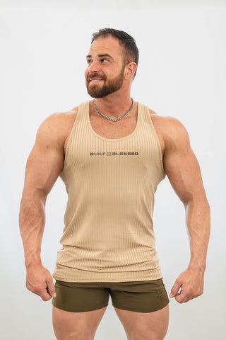 Tan Ribbed Muscle Tank